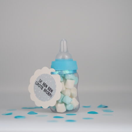 Geboorte traktatie jongen | babyflesje blauw