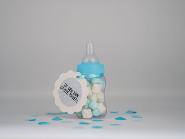 Geboorte traktatie jongen | babyflesje blauw