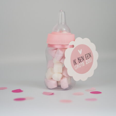 Geboorte traktatie meisje | Babyflesje roze
