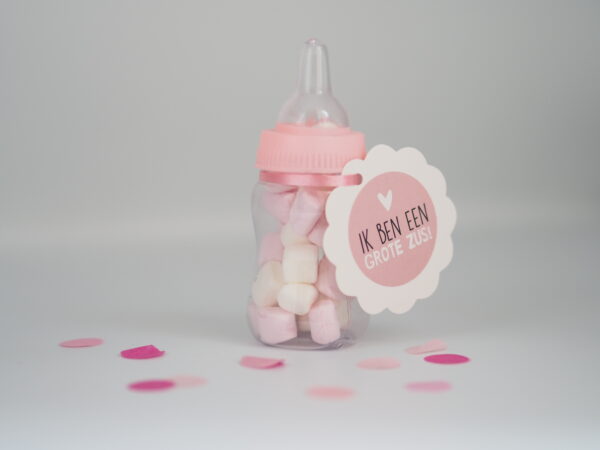 Geboorte traktatie meisje | Babyflesje roze