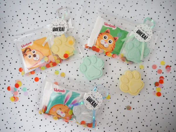 Koekjes met stoepkrijt in dierenthema