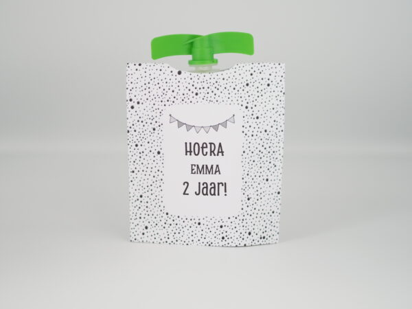 Wikkel knijpfruit wit met zwart